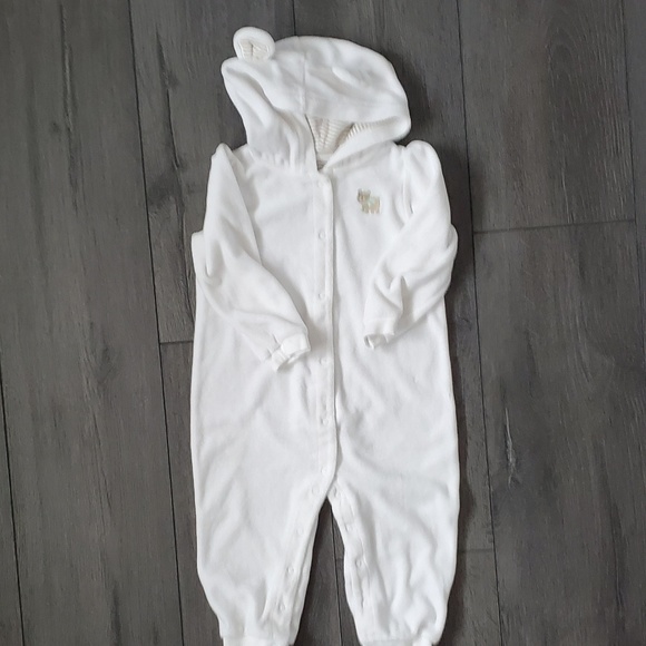 *SOLD* Bear Hooded Fleece OnePiece - Picture 1 of 3